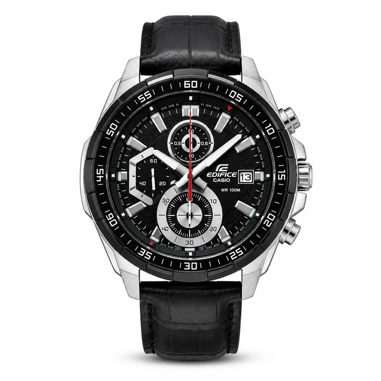 Edifice Black Leather Watch