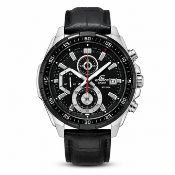 Edifice Black Leather Watch