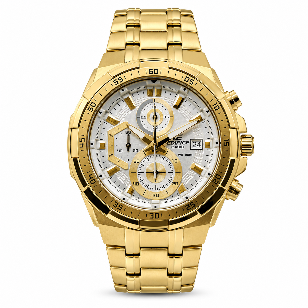 Edifice Gold White Metal Watch