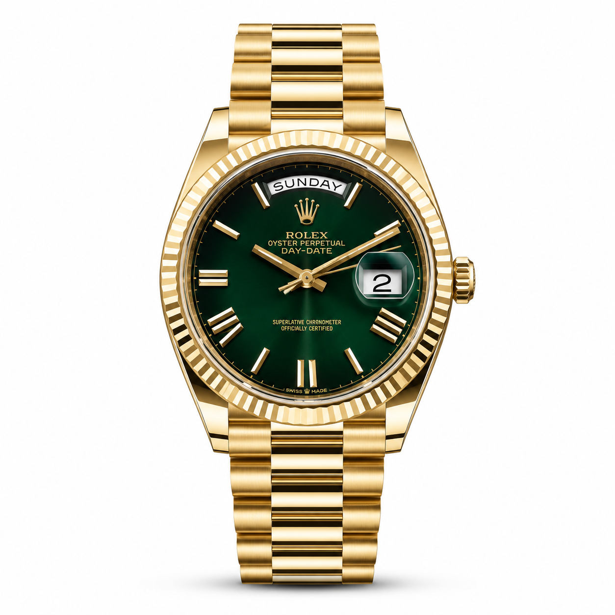 ROLEX DAY DATE GOLD GREEN DAIL