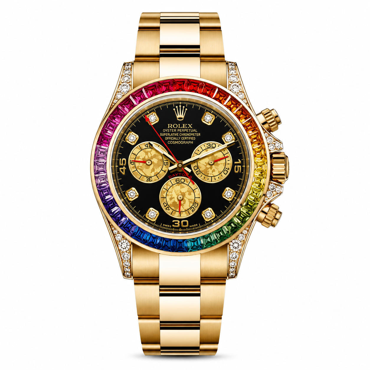 rolex rainbow daytona gold