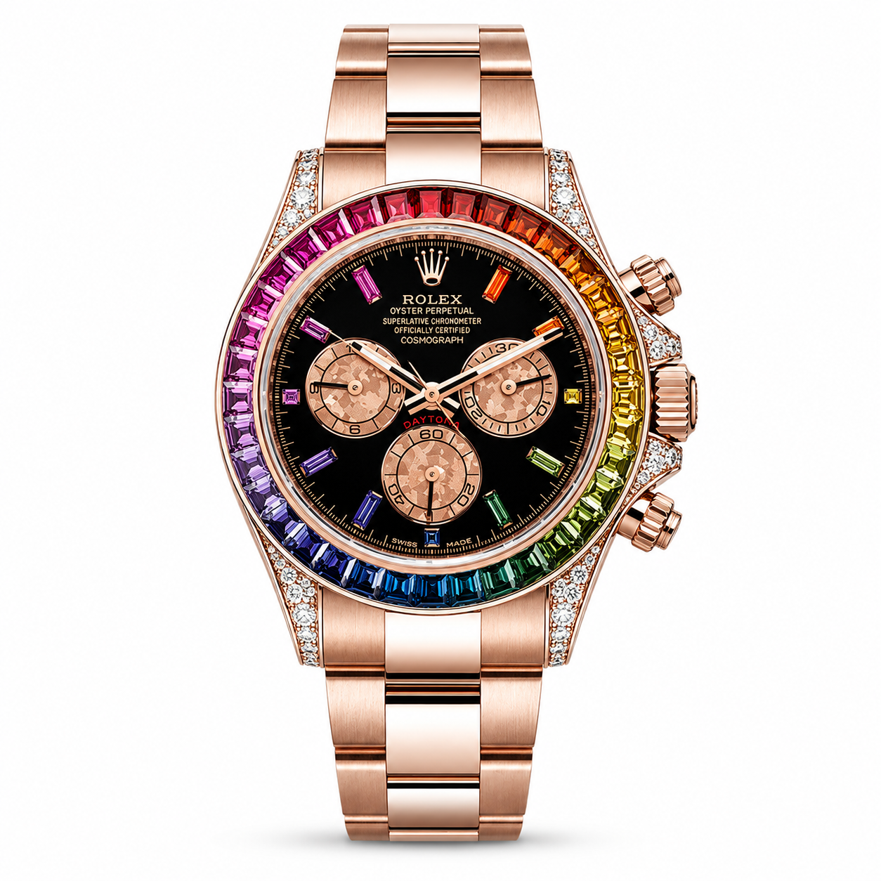 rolex rainbow daytona rose gold