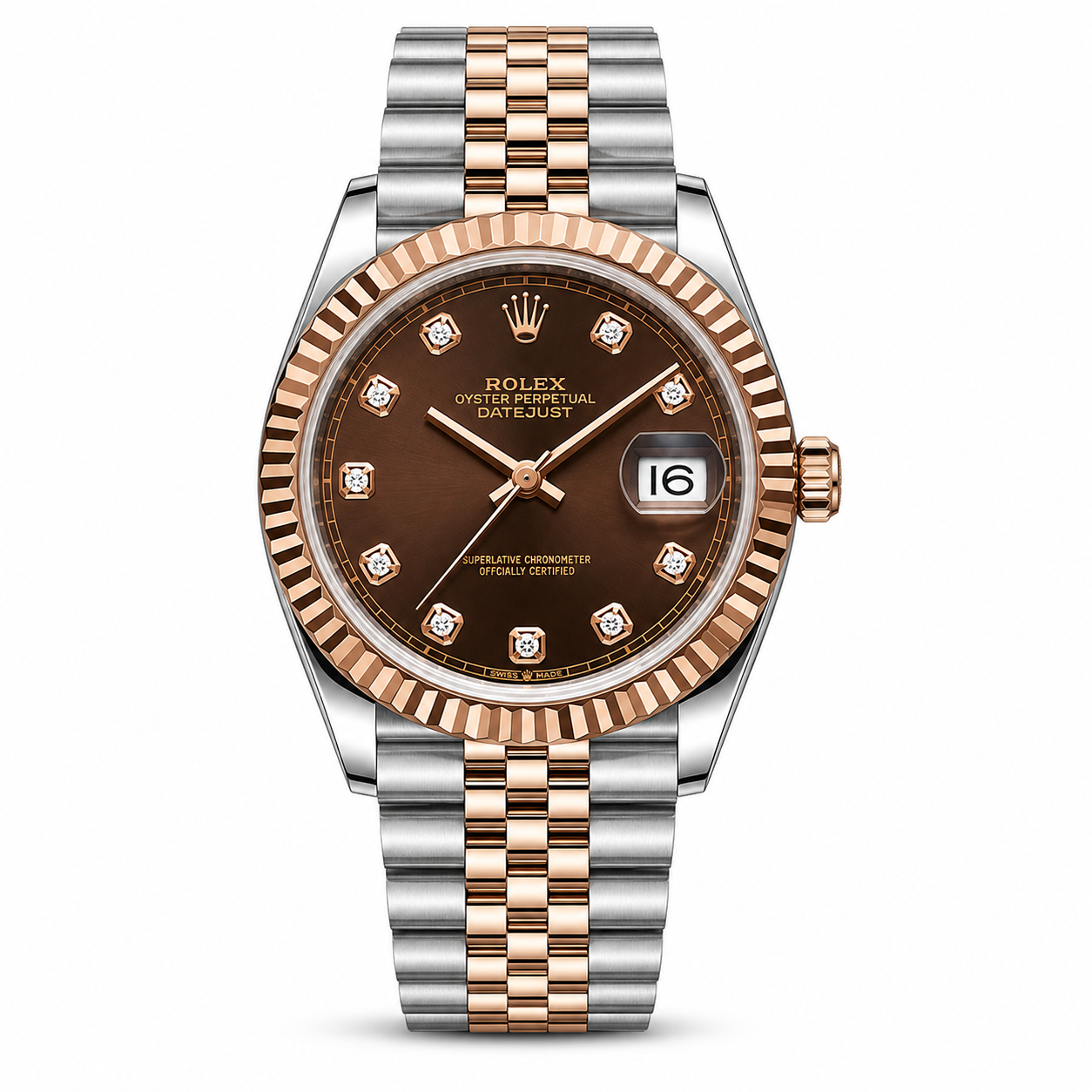 Rolex Datejust Rosegold Gold Diamond Metal Watch