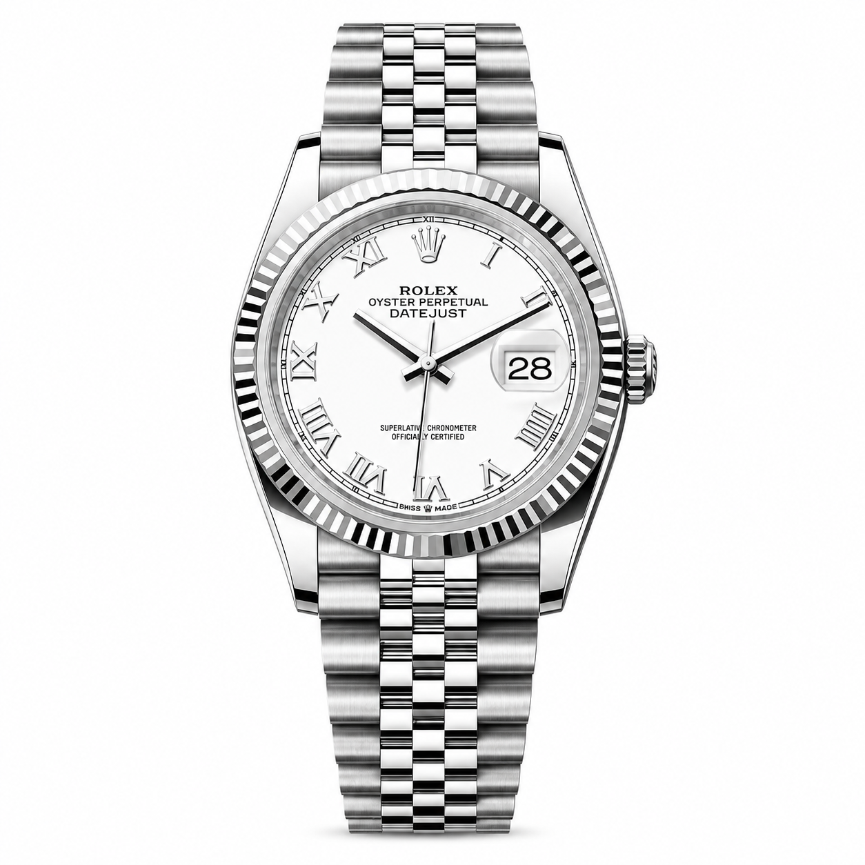 Rolex Date just 36 white dial