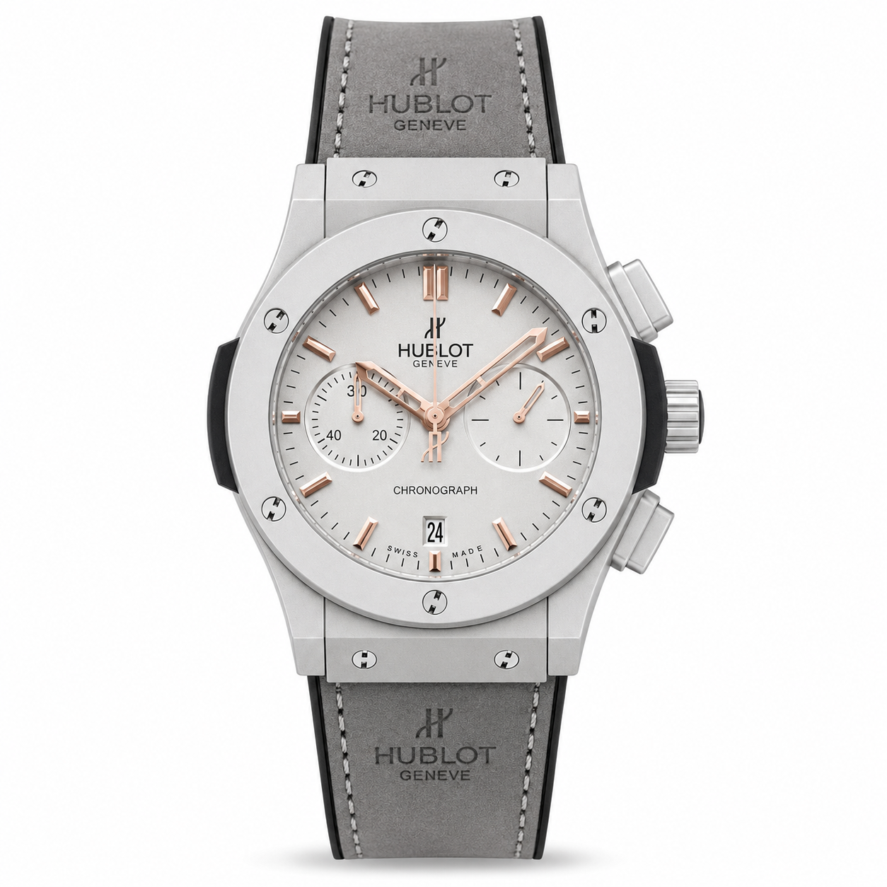Hublot Grey Leather Belt Rohit Sharma Watch