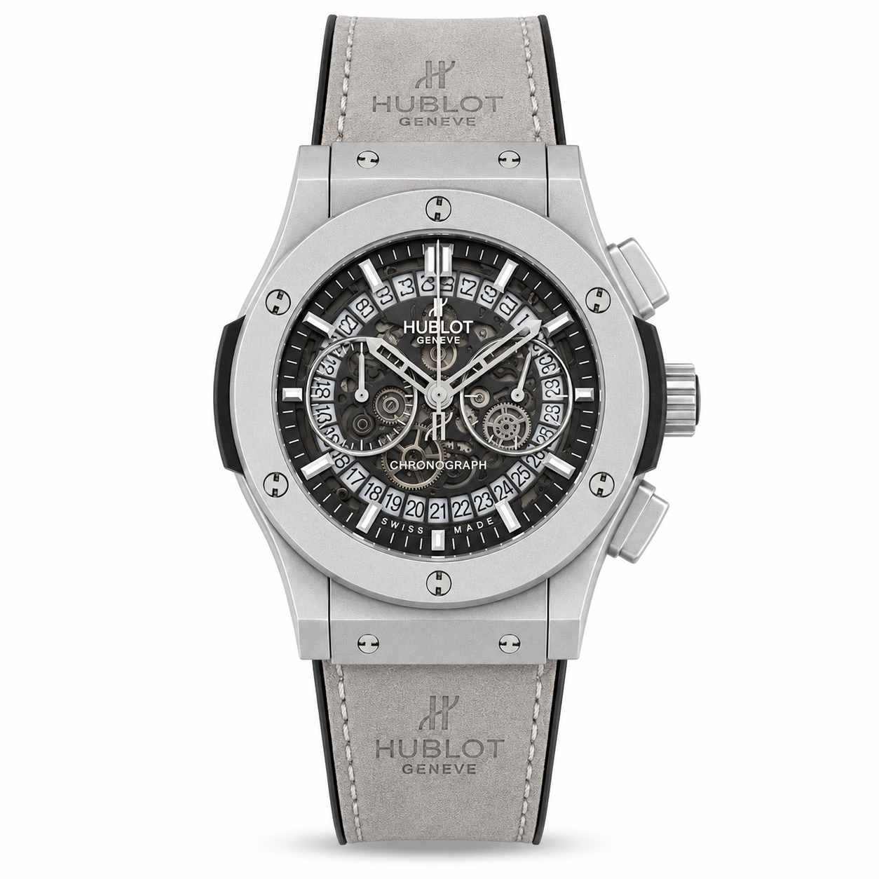 Hublot Grey Leather Belt Watch D