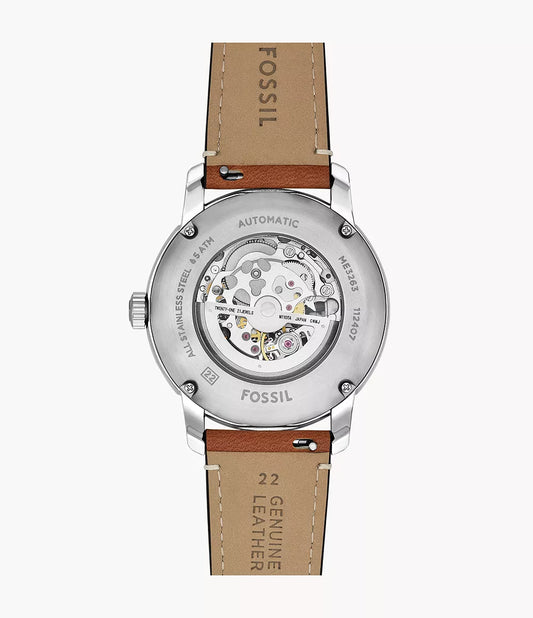 Fossil Heritage Automatic Brown Leather Watch (BLUE) 2025