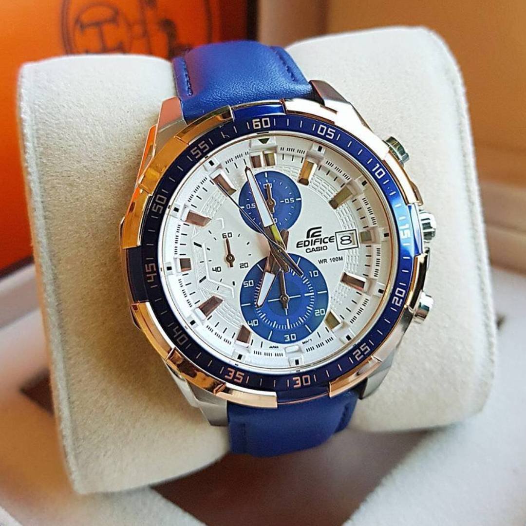 Edifice Blue Leather Watch