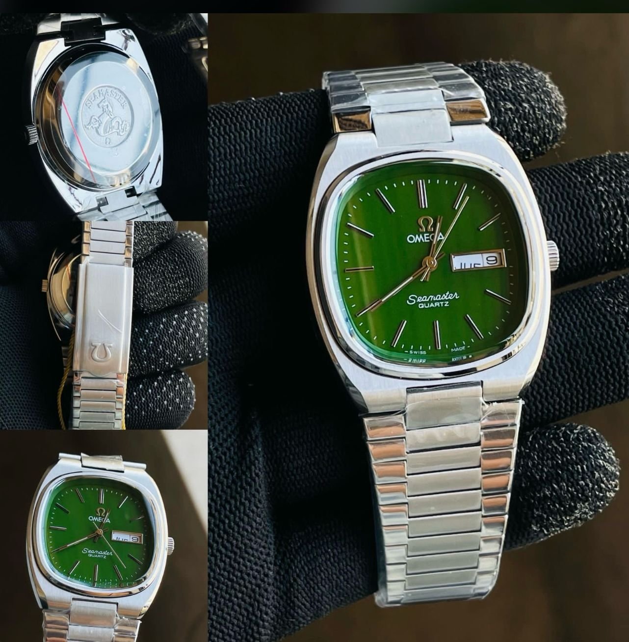 Omega Speedmaster Slim Silver Green Metal Watch