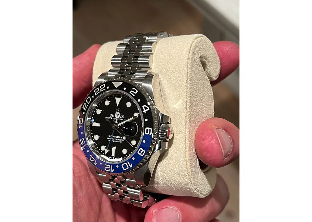 GMT-Master II  blue and black Cerachrom bezel black dial Jubilee bracelet.