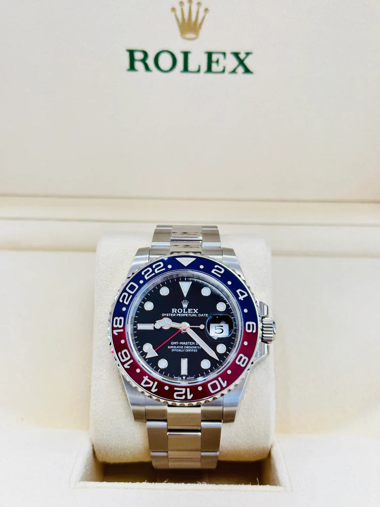 GMT-Master II red and blue Cerachrom bezel black dial