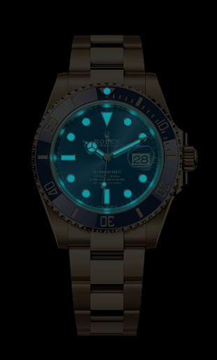 Rolex Submarine yellow gold and a blue dial date