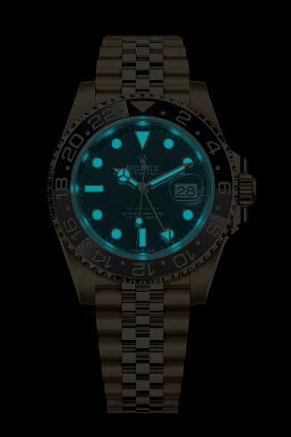 GMT-Master II yellow gold Jubilee bracelet and Black dial.
