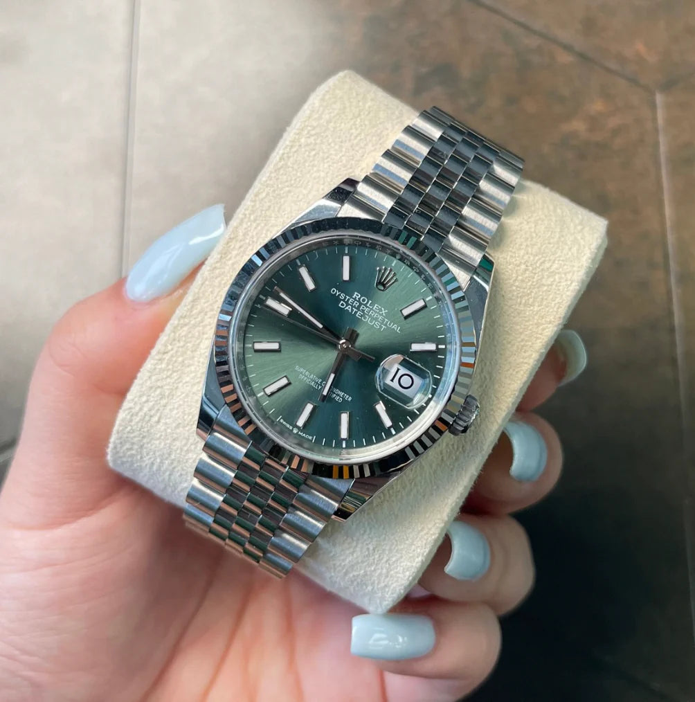 Rolex Date just 36 green dial