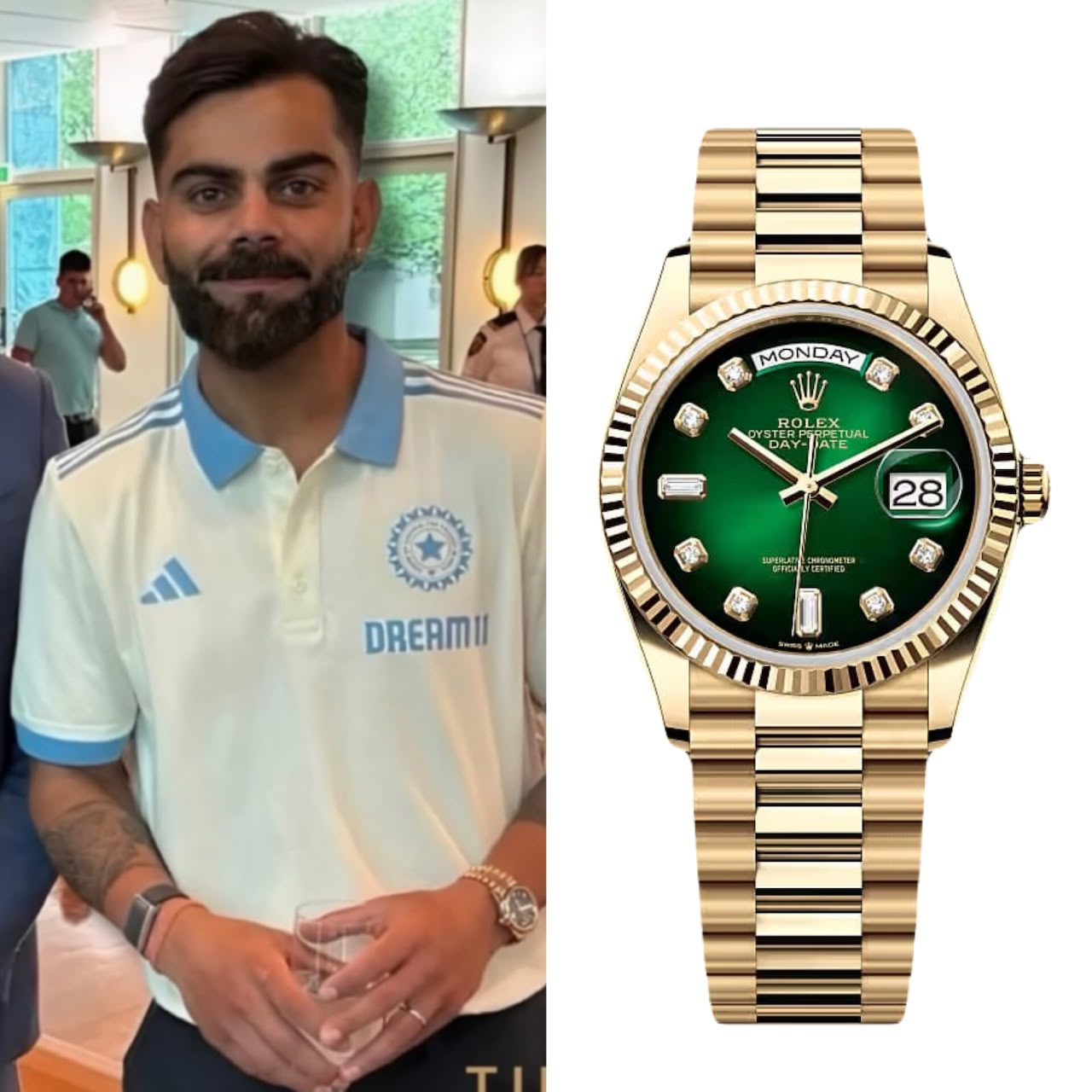 Role_x Oyster Perpetual Day Date Diamond GOLD-Green (Virat Kohli)