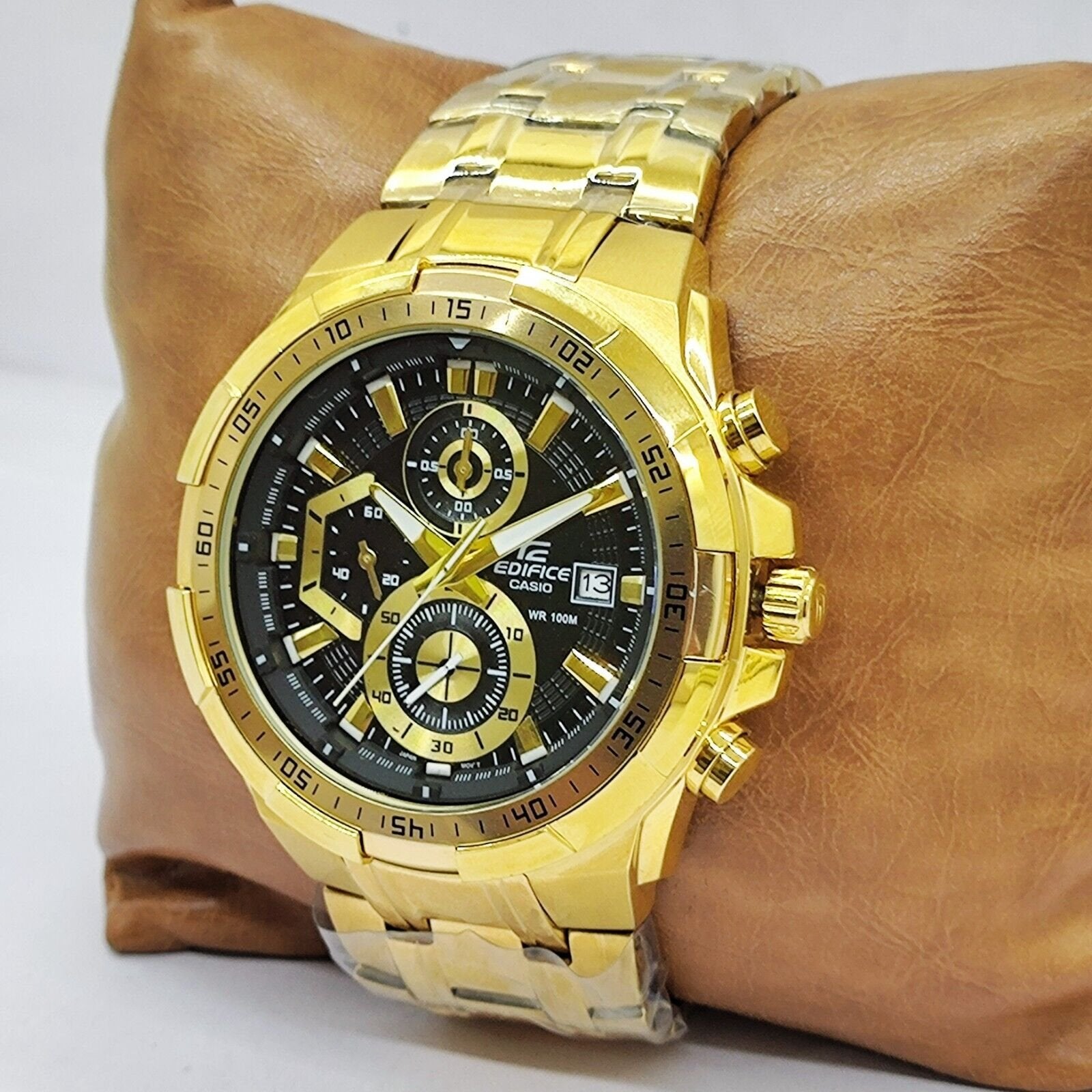 Edifice Gold Black Metal Watch