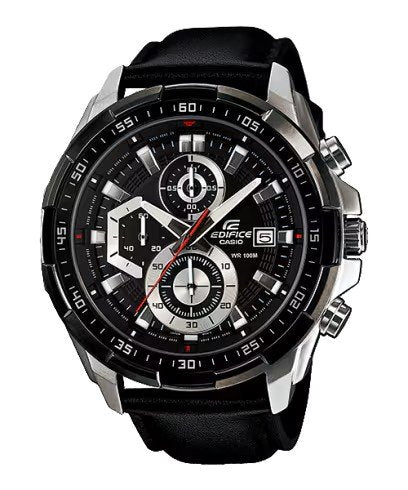 Edifice Black Leather Watch