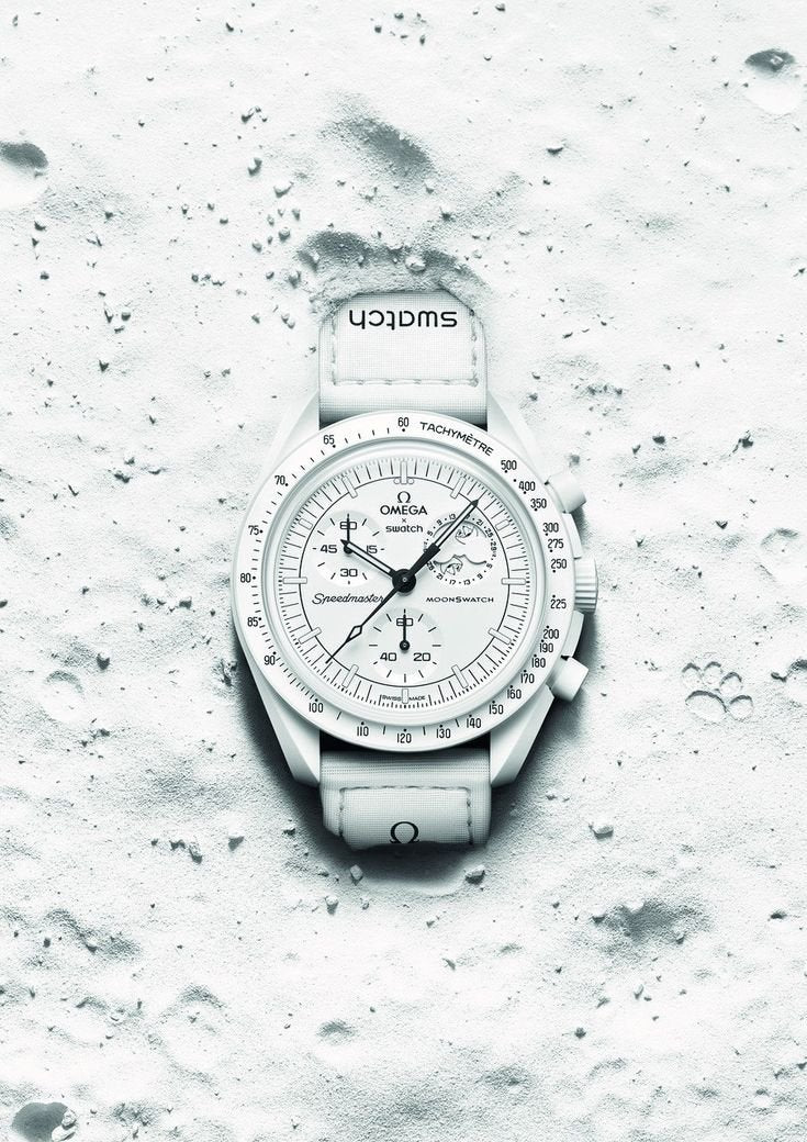 Swatch X Omega Bioceramic Moonswatch Mission To The Moon White With Kit