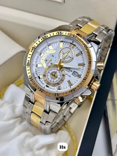Edifice Silver Gold White Metal Watch