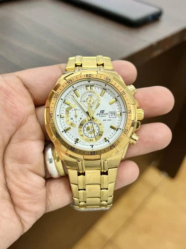 Edifice Gold White Metal Watch