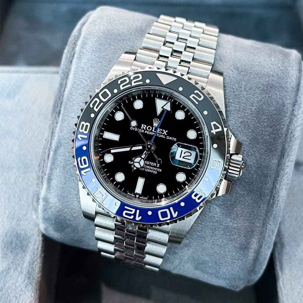GMT-Master II  blue and black Cerachrom bezel black dial Jubilee bracelet.